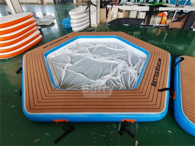 Drop Stitch Floating Dock Sea Swimming Pool With Protection Net
